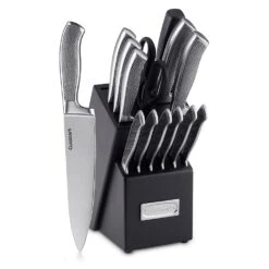 Cuisinart® Graphix Herringbone 15-pc. Stainless Steel Knife Block Set