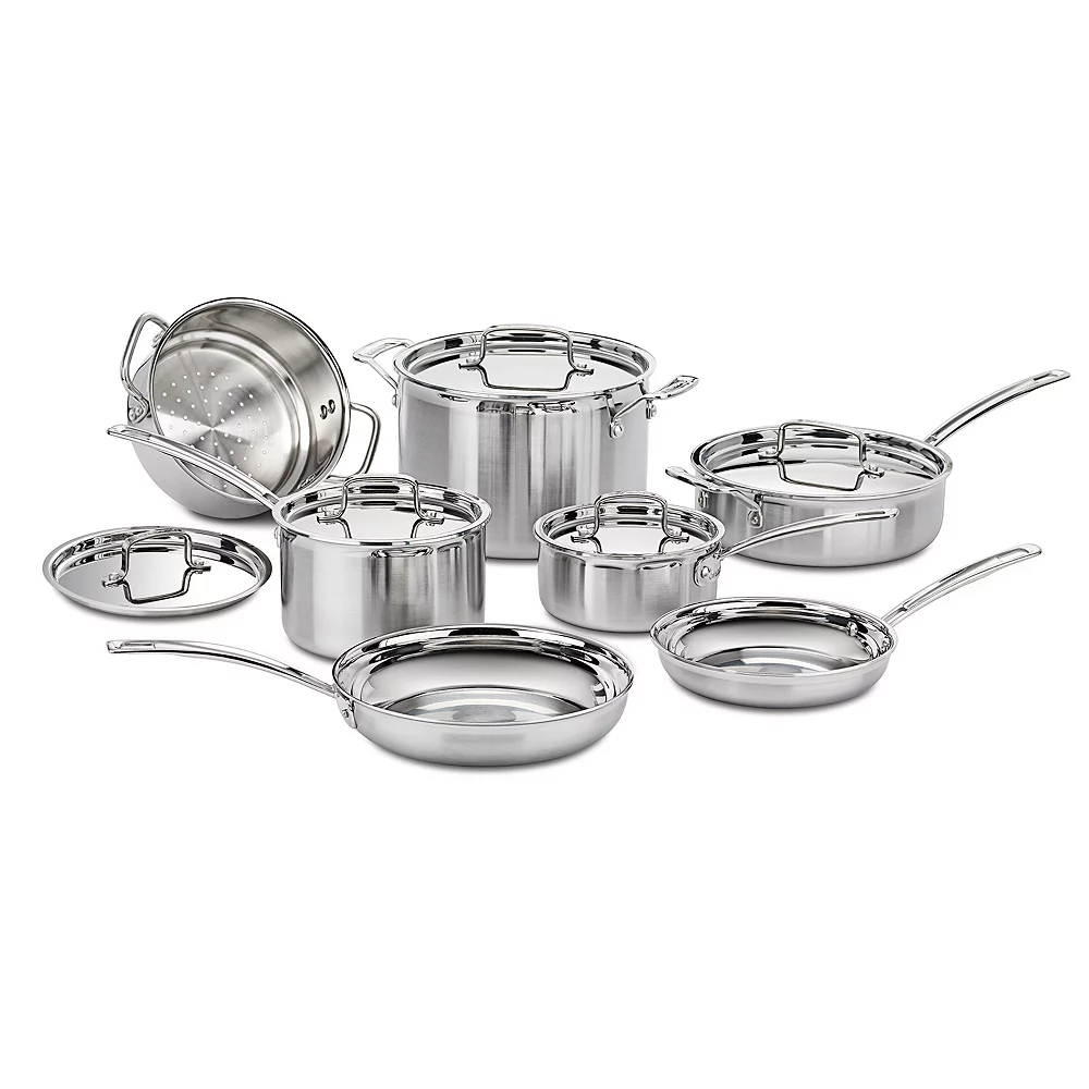 Cuisinart® Multiclad Pro Tri-Ply Stainless 12pc Cookware Set 1 Cuisinart® Multiclad Pro Tri-Ply Stainless 12pc Cookware Set